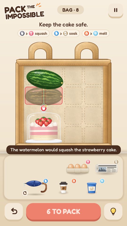 A warning before a watermelon squashes a cake