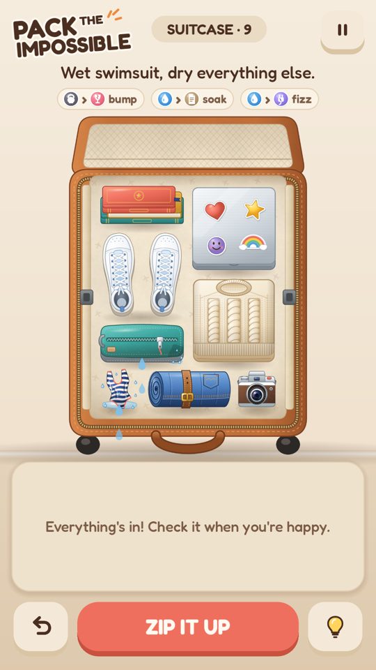A neatly packed suitcase